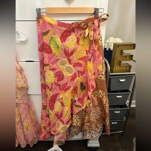 Farm rio dual print midi skirt